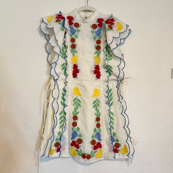 Farm Rio x Anthropologie Embroidered Ruffle mini Dress - Picture 5 of 15